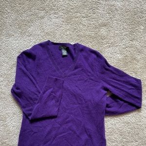 Large purple v neck cashmere sweater